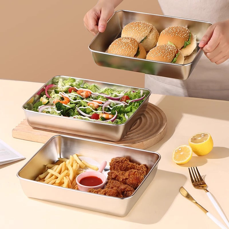 Recipiente de Alimentos em Aço Inoxidável 304(25 x 20 x 6 cm)