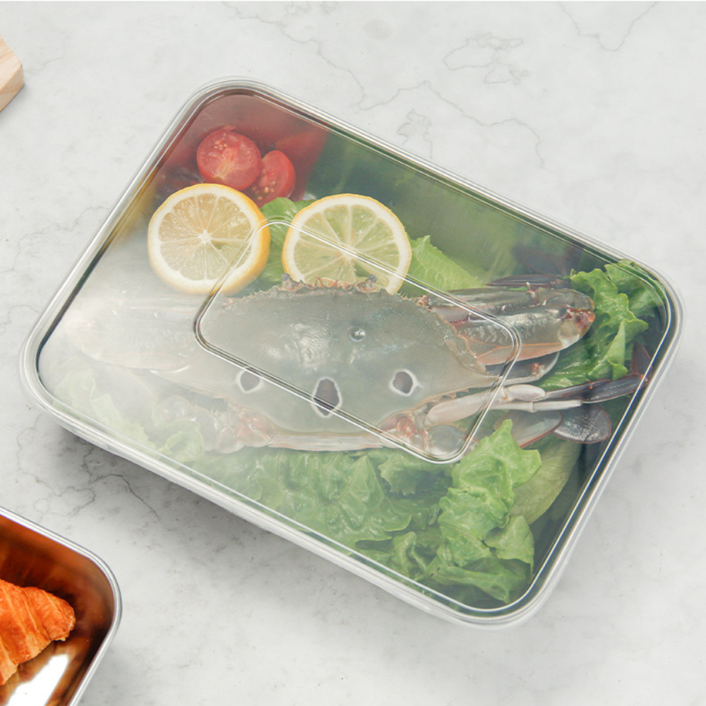 Recipiente de Alimentos em Aço Inoxidável 304(25 x 20 x 6 cm)