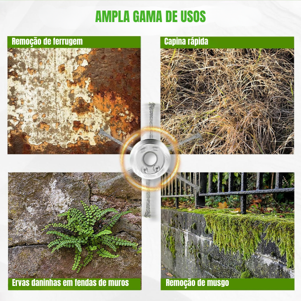 A cabeça de corte tem 6 ramificações em aço inoxidável