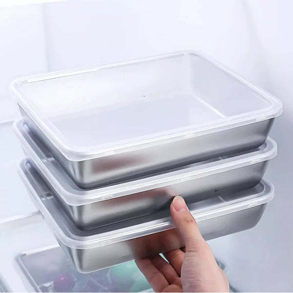 Conjunto de 3 caixas de armazenamento de alimentos (25 x 20 x 6 cm)