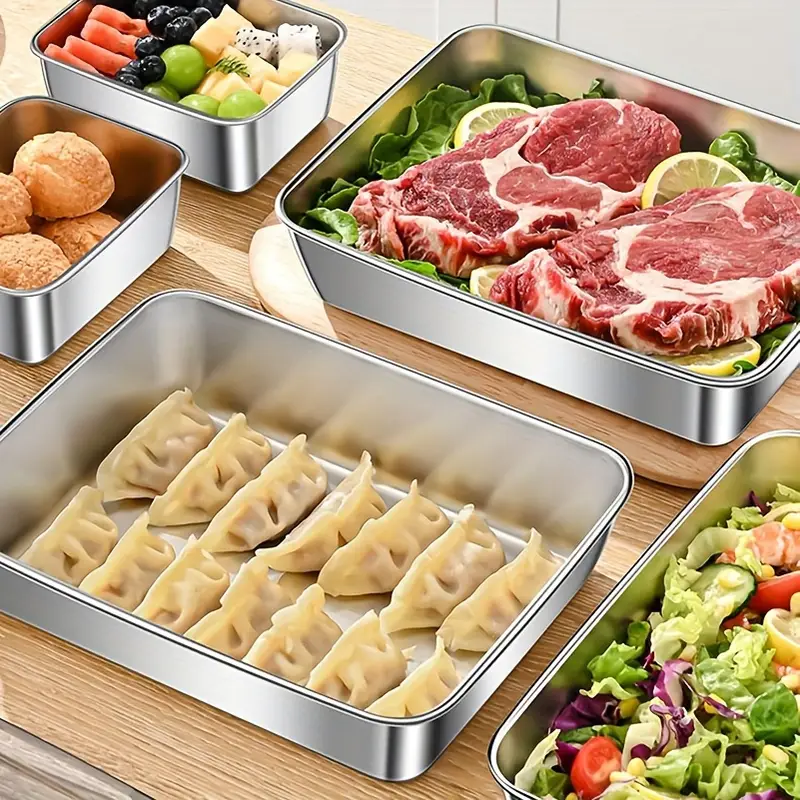 Recipiente de Alimentos em Aço Inoxidável 304(25 x 20 x 6 cm)