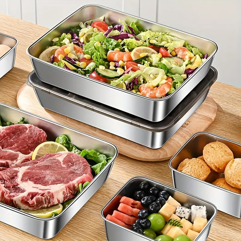 Recipiente de Alimentos em Aço Inoxidável 304(25 x 20 x 6 cm)