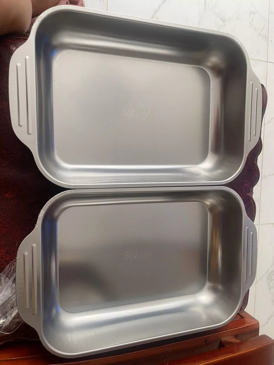 🇵🇹 Bandeja de cozedura direta em aço inoxidável 304 (X5CrNi18-10) maciço da Alemanha 🇩🇪 (3,5 Litros)