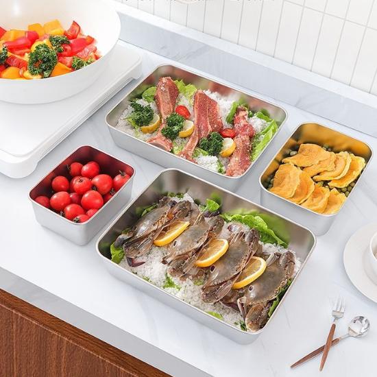 A caixa de aço inoxidável 304 mantém os alimentos frescos até 1 mês