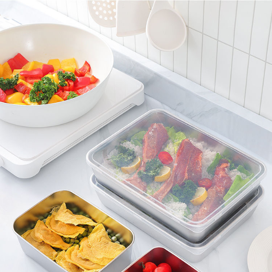 A caixa de aço inoxidável 304 mantém os alimentos frescos até 1 mês