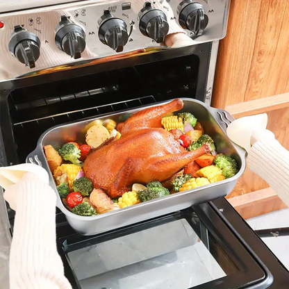 🇵🇹 Bandeja de cozedura direta em aço inoxidável 304 (X5CrNi18-10) maciço da Alemanha 🇩🇪 (3,5 Litros)