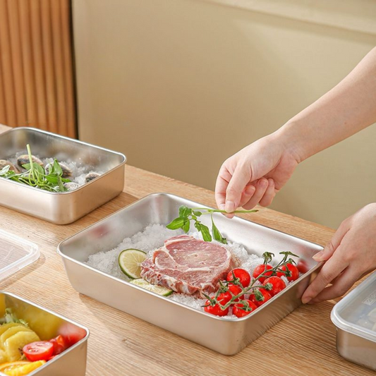 Recipiente de Alimentos em Aço Inoxidável 304(25 x 20 x 6 cm)