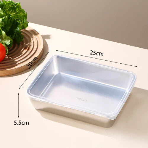 Conjunto de 3 caixas de alimentos em aço inoxidável