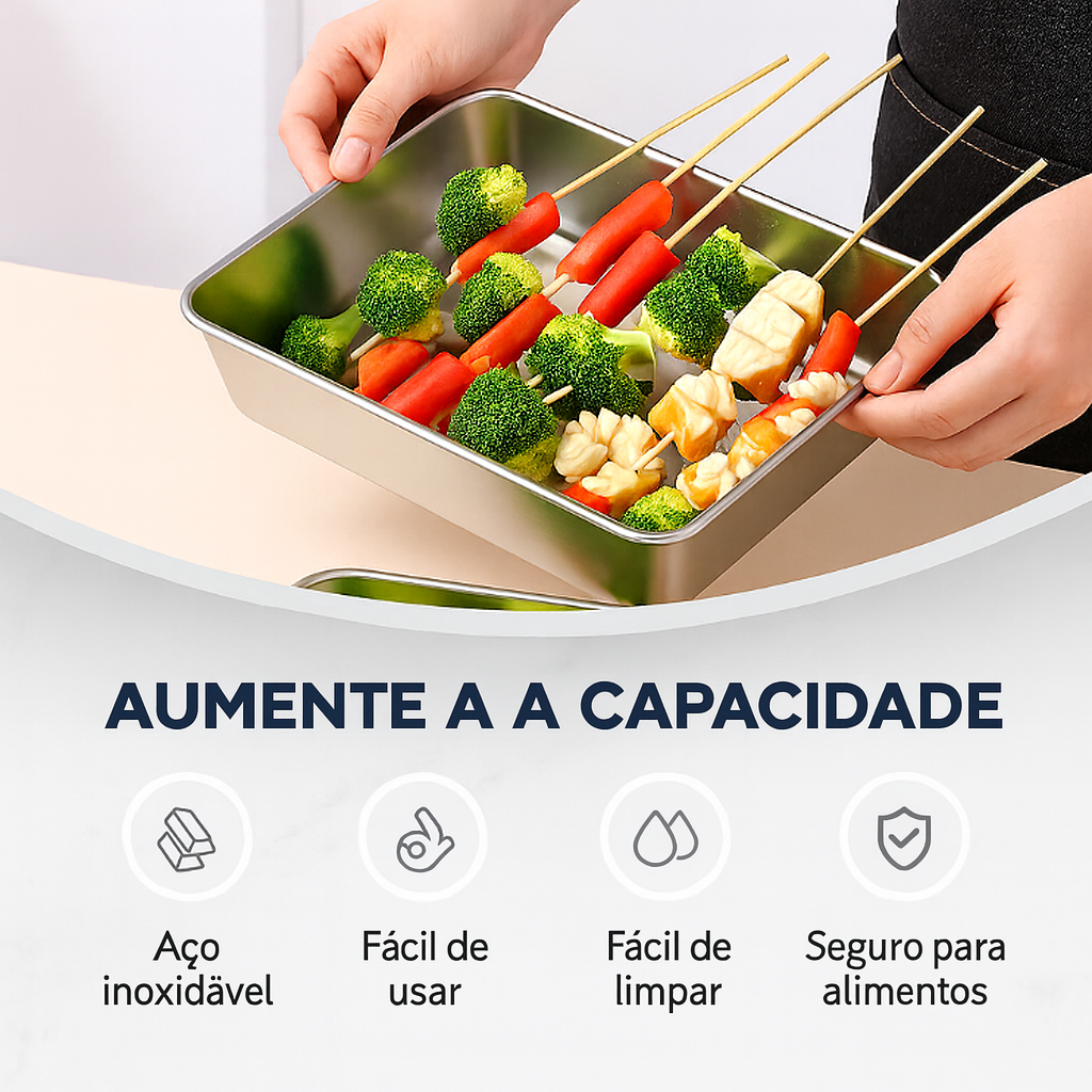 Recipiente de Aço Inoxidável 304 – Conserva o frescor por até 1 mês | 70% DE DESCONTO!