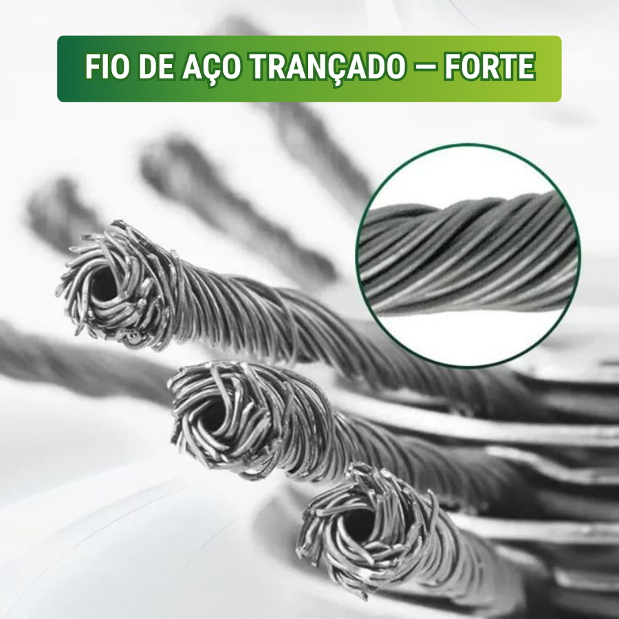🇵🇹 A cabeça do cortador de relva possui 6 lâminas em aço inoxidável (Acessórios incluídos)