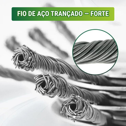🇵🇹 A cabeça do cortador de relva possui 6 lâminas em aço inoxidável (Acessórios incluídos)