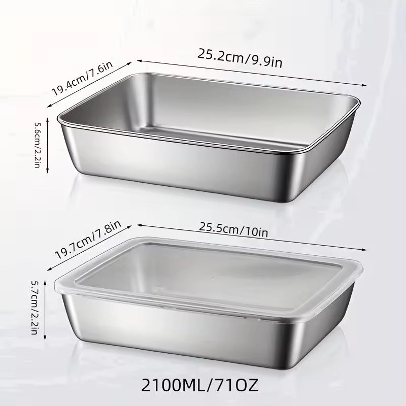 Recipiente de Aço Inoxidável 304 – Conserva o frescor por até 1 mês | 70% DE DESCONTO!