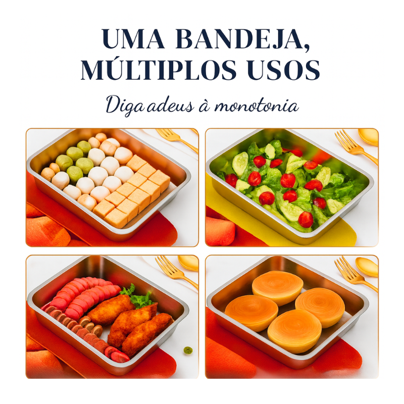 Recipiente de Aço Inoxidável 304 – Conserva o frescor por até 1 mês | 70% DE DESCONTO!