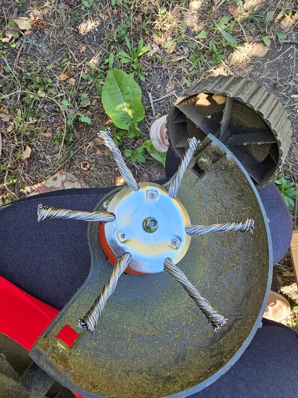 🇵🇹 A cabeça do cortador de relva possui 6 lâminas em aço inoxidável (Acessórios incluídos)