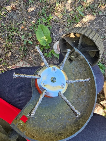 🇵🇹 A cabeça do cortador de relva possui 6 lâminas em aço inoxidável (Acessórios incluídos)